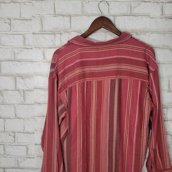 American Eagle Outfitters Red Striped Button Down Shirt - Picture 9 of 12